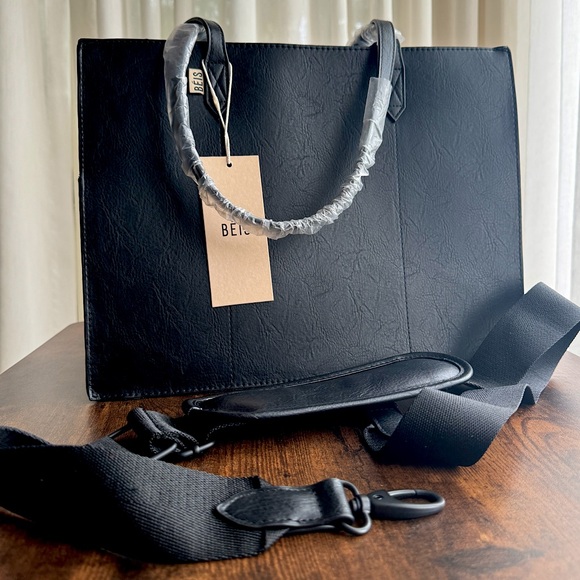 BEIS Handbags - The Mini Work Tote in Black (BEIS 2021)